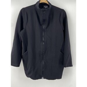Eileen Fisher Jacket Womens XL Black Stretch Tencel Knit Full Zip Classic